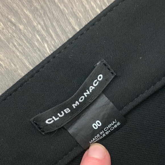 Club Monaco Suede Panelled Riding Pants Trousers High Rise Straight leg Black 00 - Picture 13 of 16